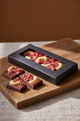 Шоколад молочный Кешью-Клубника "Гуси и шпинат" 65г