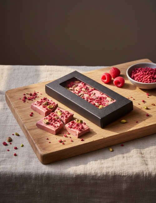 Шоколад руби Малина-Фисташка "Гуси и шпинат" 65г